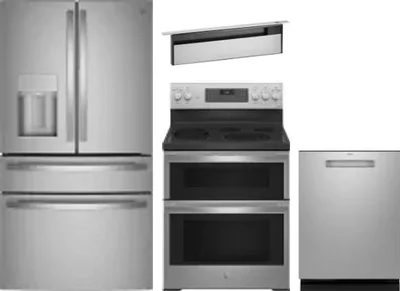 4 Piece Package Includes Refrigerator, Range, Hood And Dishwasher